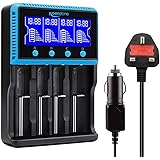 18650 Battery Charger, Keenstone Rechargeable Battery Charger, 18650 Smart Fast Charger with LCD Display, For lithium recharg