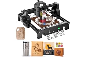 ACMER S1 Macchina per incisore laser, portatile, per fai da te, legno, metallo, acrilico, pelle, ecc. (Nero, S1 3.5W)