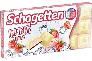 ‎SCHOGETTEN Schogetten Freeze Me Erdbeer | Limited Edition | Einfrieren und eiskalt genießen | 100 g Schokoladen-Tafel