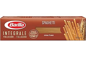 ‎BARILLA Barilla Pasta Integrale Spaghetti n.5 Vollkorn-Hartweizen mit natürlichen Ballaststoffen, 500 g