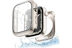 Yolovie 2 in 1 wasserdichte Hülle Kompatibel für Apple Watch SE3/SE2/SE Serie 6/5/4 40mm Zubehör, iWatch Glas Displayschutz PC Hard Schutz Case Schutzhülle, Hinterer Rahmen, Polarstern