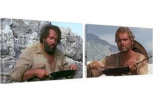 Terence Hill e Bud Spencer. Anche gli angeli mangiano fagioli, confezione di 2 tele (2 x 60 x 40 cm)