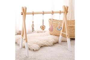 Promise Babe Spielbogen Baby Holz Gym Neugeborenen Spielzeug Activity Center Baby Rosa Anhänger Design Abnehmbar Babies