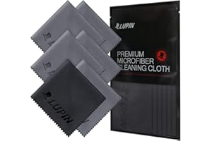 RINGKE Lupin Microfiber Cleaning Cloth Chiffons de Nettoyage en Polissage Non Pelucheux de Qualité Supérieure pour Caméra, téléphone Portable, Tablettes, iPad, Lunettes - Gray (6-Pack) - Small