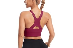HANERDUN Sport BH Starker Halt Damen Verstellbar Träger Yoga Bra mit Gepolstert Nahtlose Ohne Bügel Breiten Trägern Racerback für Fitness Lauf Joggen