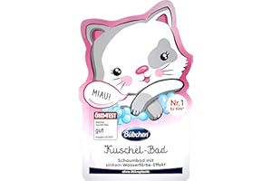 Bübchen Miau kąpiel do kąpieli, 40 ml – płynny dodatek do kąpieli z różową farbą wodną dla dzieci, delikatna pianka do kąpieli, aloes, bez silikonów i mikroplastiku, 1