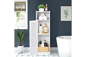 aimu Waterproof Bathroom Cabinets, Storage Accessories Floor Standing Cabinet for Bathroom,Furniture for Bedroom Kitchen Hallway,Storage Cupboard Unit with Daily use Layer 80x20x24cm