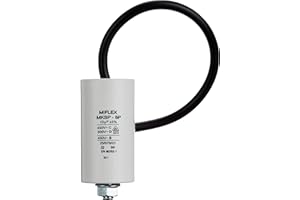 Condensador de Arranque, Condensador para Motor, 10µF, 450 V, 35 x 65 mm, Cable M8; Miflex; 10uF
