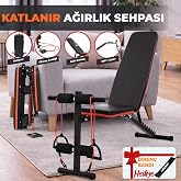 Ev Tipi &Ccedil;ok Fonksiyonlu Dambıl Bench Press ve Mekik Sehpası Antrenman Aleti Diren&ccedil; Lastiği Hediye