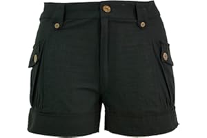 GURU-SHOP Pantalones Cortos de Colgante-Chic/Pantalones Cortos de Colour Negro y 3/4 Pantalones, Leggings