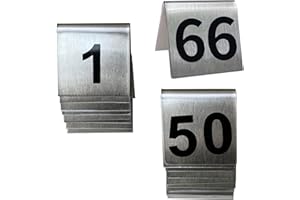 V3VOGUE Carte De Mariage Table Numéro Plaque Panneaux De Numéro De Table En Acier Inoxydable, 1-50 1-100 Carte De Numéro De Table Double Face Pour Restaurant Cafés Bars Signes De Table De Mariage