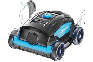 Robot Limpiafondos Piscina para 120 Minutos Limpieza, Aspirador Piscina con Indicador LED, Doble Motor, Cepillo de Fondo, Ideal para Piscinas de Fondo Plano de hasta 100m² WINNY POOL CLEANER