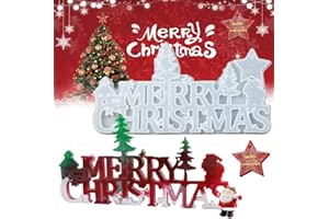 LANFLY Christmas Resin Moulds,Merry Christmas with Star Silicone Mould Jewelry Casting Making Mould Crystal Epoxy Resin Mould for Christmas Tree Pendant Table Ornament & Door Decoration DIY Xmas Gifts