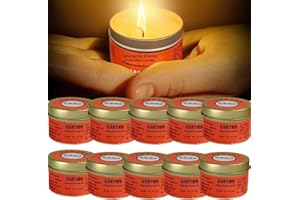 SOLLEE 10Pcs Emergencys Candle Bulk, 26-30 Hours Long Burning Survival Candles for Power Outages Survival Outdoor Activities, Portable Windproof Smokeless Outdoor Candle for Camping (80g)