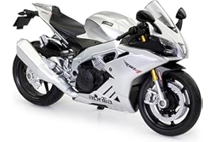 TURBO CHALLENGE – Moto Aprilia RSV4 1000 RR – Die Cast – 029929-1/12 – Vehículo con ruedas libres – Plata – Metal – A partir de 3 años