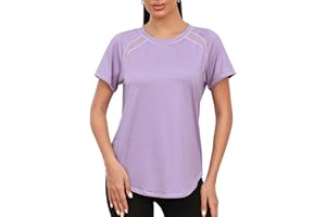Gyabnw Maglietta Sportiva Donna Manica Corta Elastico T-Shirt Palestra Donna in Rete Traspirante Top Asciugatura Rapida Fitness Yoga Running Danza