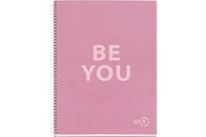 Miquelrius - Cuaderno A4 Be Eco, 80 hojas microperforadas de 90 g/m², Libreta punteada dots, 1 banda de color, 4 taladros, Cubierta reciclada, Rosa