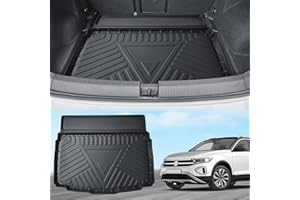 ECOZEN pour Tapis de Coffre 3D VW T-ROC Tapis de Protection antidérapant Tapis de Coffre inférieur Toutes Saisons Coupe Haute antidérapant imperméable VW t roc 2018 2019 2020 2021 2022 2023