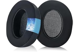 Laipuke Cuscinetti Cuffie Compatibile con ATH M50 M40 M30 HyperX Cloud Alpha Flight Stinger MDR 7506 V6 V7 Padiglioni Cuffie di Ricambio Spugna, Tessuto di Seta e Cooling-Gel, 1 Paio, Nero