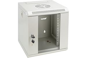 ‎HMF HMF 63306-07 Serverschrank 10 Zoll, 6 HE, Netzwerkschrank, Wandschrank, 10", 31,2 x 30 x 35 cm, Voll Montiert, lichtgrau