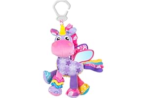 Playgro Activity Friend Stella Unicorn - Delight Your Baby Girl with this Sensory Development Toy, Ideal Baby Girl Gift for 0+ Months - On-The-Go Fun with Car Seat Toys and Pram Toy