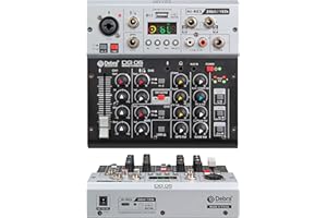 D Debra Professioneller Audio-Mischpult DG-05, 5-Kanal-Soundboard-Mischpult mit Bluetooth, Soundkarte, Mikrofon-Preamps und USB-Audio-Interface für PC, Smartphone, Studioaufnahme, Webcast