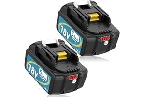 Batteria per makita18V 5,5 Ah Exemoro 2Pack BL1860B BL1860 BL1850B BL1850 BL1840B BL1830B BL1845 196399-0 196673-6 LXT-400 con display LED (blue)