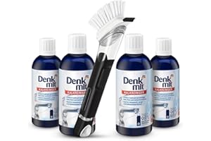 KORKENKURLING Kalkreiniger DM extra stark und nachfüllbare Reinigungsbürste im praktischen Set, Kalklöser, Kalkentferner, Kalkreiniger Duschkabine, Kalkreiniger Bad, Kalkreiniger Dusche, Denkmit