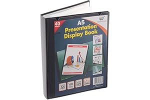 HABERCRAFTS Classeur de présentation à 40 pochettes en plastique - Format A5-80 vues