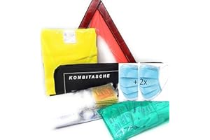 ‎MR-STYLE MR-Style 5in1 KFZ Verbandskasten Auto 2023/2024 Kombitasche - mit Warnweste, Erste Hilfe Set,Warndreieck (Schwarz)