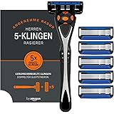 by Amazon Herrenrasierer mit 5 fach Klinge, 6 Stück, Mehrfarbig, Rasiermesser & 6 Klingen