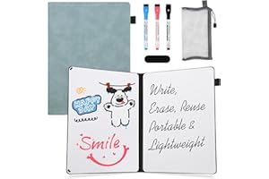 AGM Dry Erase Mini Whiteboard A4, 30 x 21.5 cm Double-Sided Desk White Board with 3 Colored Pens, 1 Eraser, 1 Mesh Bag, Portable Writing Board for Studying, Meetings, Note-Taking, and Doodling