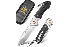 LOTHAR LICH KING Couteau Pliant de Poche en Acier D2 avec Manche G10, Parfait pour le Camping, la Survie et Cadeaux pour Hommes
