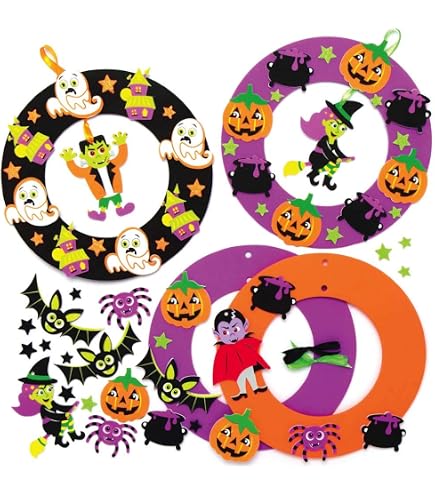 Baker Ross Adesivi In Gommapiuma Di Halloween - Confezione Da 200 Pezzi, 48 Disegni - Fantasmi, Pipistrelli E Streghe - Per Lavoretti E Biglietti