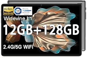 OUZRS Tablet 10.6 pollici 12GB RAM + 128GB ROM | 1TB, Octa Core, in offerta, 5G/2.4G WiFi, Tablet Android, Dual Camera 5+8.0MP, 6850mAh, Bluetooth, GPS, Type-C (Grigio)