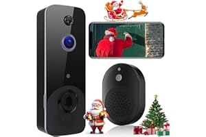 Housiwill Sonnette sans Fil avec Camera, Interphone Video sans Fil de WiFi Intelligente HD 1080P, Détection de Mouvement PIR, Audio Bidirectionnel,Vision Nocturne,Grand Angle,Piles Non Incluses