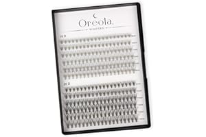 Oreola 10D+20D Pestañas individuales Cluster 0.07C 9-14mm, Clusters Pestañas postizas para extensiones de pestañas DIY, Look natural Fishtail Pestañas individuales Light Wispy Faux Mink Lashes