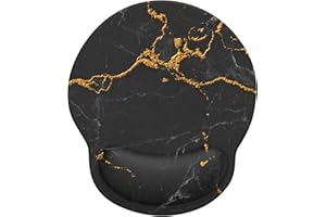 Giecy Mouse Mat Wrist Support, Ergonomic Gel Mouse Pad, Mouse Wrist Rest with Non-slip Base for Home Office Computer, Laptop (Black Marble)