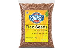 American Harvest Flax Seeds 500g | Wholegrain Natural Brown Flax Seeds | Gluten Free Superfood | High in Omega-3 & Fiber | Ideal for Smoothies, Salads & Baking