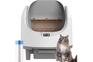 GESEILAY Lettiera Gatto Autopulente XXL, Cassetta Dell'Arena Automatica - 68L Capacità, Controllo delle Applicazioni, Lettiera Autopulente per Gatti Grande e Aperta con Funzione Deodorare, Adatto per Più Gatti