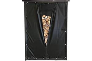 QUICK STAR Wetterschutz Front und Rückwand aus Polyester für Kaminholzunterstand 130x70x185cm