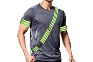 Etercycle Reflektorgurt mit 4er Reflektierende Sicherheits Armband, Einstellbar Reflektorbänder mit Karabinerhaken für Outdoor Jogging, Radfahren, Wandern, Motorrad-Reiten oder Laufen Reflektor Gürtel