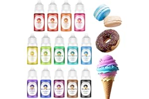 WAYSROMA Food Colouring - 14 Colours x 10ml Vibrant Food Colouring Liquid Set, Food Grade Tasteless Food Dye, Concentrated Food Colour for Cake Decorating, Baking, Icing, Fondant, Cookies, Macaron, Easter Egg