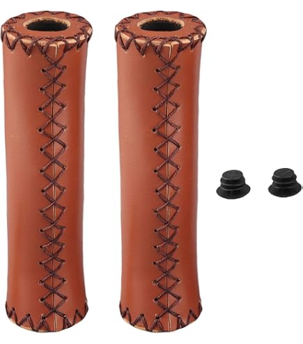 1 Paar Ledergriff-Abdeckungen Für Fahrradlenker – Braun, 12,5 Cm, Rutschfest