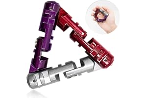 Zolunu Infinite Flip Fidget Toys, Metall Dreiecke Sensory Hand Fidget Spielzeug für Erwachsene Kinder Angst Stress Relief Spielzeug (Rot) (Dreifarbig)