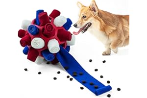 Tesytto Schnüffelball für Hunde Interaktives Hundespielzeug Ermutigen Natürliche Nahrungsfähigkeit Slow Food Training Bissresistenter Welpe Spielen Tragbare Hunde Intelligenzspielzeug (Episches Rot)
