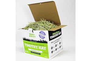 Nibble&Gnaw Timothy Hay 4.4Kg. Fresh, Green, Dust-Free, Long-Stem, Sun-Dried Feeding Hay for Rabbits, Guinea Pigs, Hamsters. First Cut. 100% Natural Food