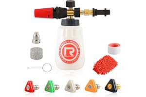 Rdutuok Snow Foam Lance Foam Cannon for Karcher K Series K2 K3 K4 K5 K6 K7 Pressure Washer 1L Foam Soap Dispensal Adjustable Spray Nozzle High Pressure Car Wash Gun Accessory with 1/4" Quick Connect