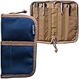 LOCHBY Quattro Waxed Canvas Fountain Pen Pouch - Stylish & Durable Pen Case for 4 Pens - Lightly Padded Zippered Bag for Everyday Carry, Travel & Creatives, Navy, Rustic