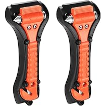 2 Stück Auto Nothammer Mit Gurtschneider - Wolframstahl Glasbrecher, Sicherheitshammer